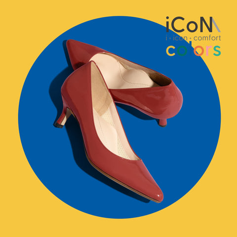 ラストワンiCoN COLORS:ポインテッドトゥ エナメル パンプス(C57171)ガーネット/mamian(マミアン)