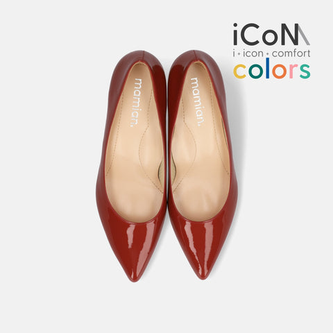 ラストワンiCoN COLORS:ポインテッドトゥ エナメル パンプス(C57171)ガーネット/mamian(マミアン)