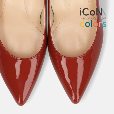 ラストワンiCoN COLORS:ポインテッドトゥ エナメル パンプス(C57171)ガーネット/mamian(マミアン)
