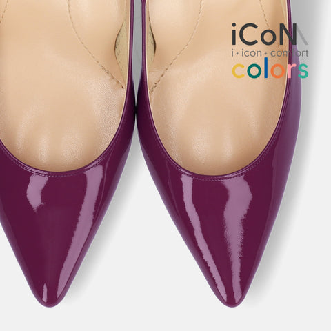 30%OFF:iCoN COLORS:ポインテッドトゥ エナメル パンプス(C76531)バイオレット/mamian(マミアン)