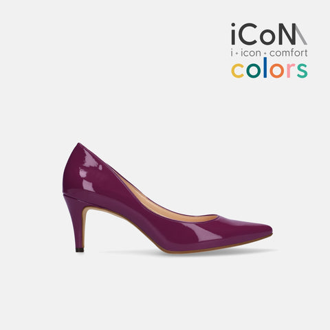 30%OFF:iCoN COLORS:ポインテッドトゥ エナメル パンプス(C76531)バイオレット/mamian(マミアン)