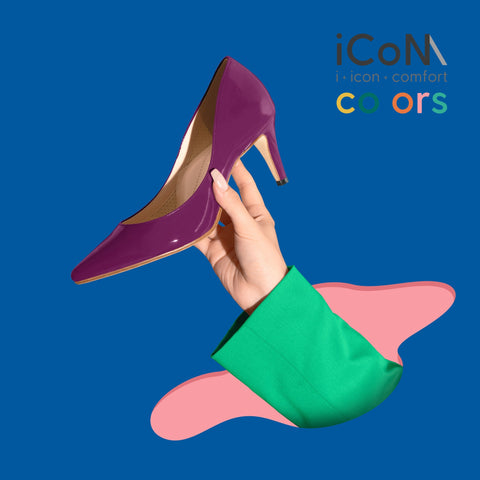 30%OFF:iCoN COLORS:ポインテッドトゥ エナメル パンプス(C76531)バイオレット/mamian(マミアン)