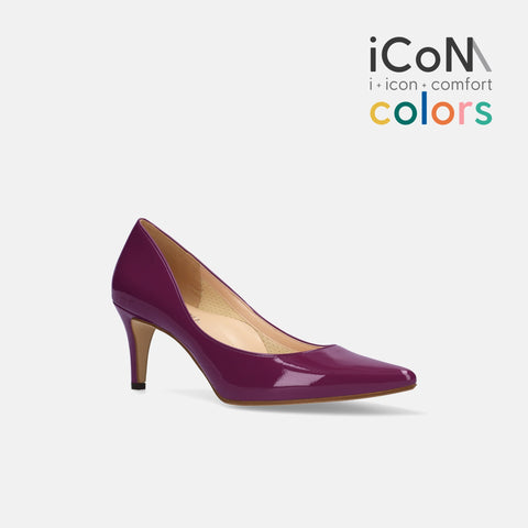 30%OFF:iCoN COLORS:ポインテッドトゥ エナメル パンプス(C76531)バイオレット/mamian(マミアン)