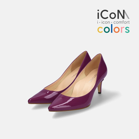 30%OFF:iCoN COLORS:ポインテッドトゥ エナメル パンプス(C76531)バイオレット/mamian(マミアン)