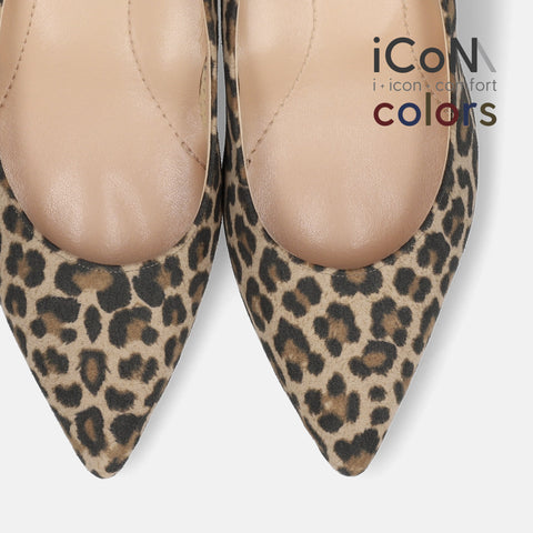 20%OFF:iCoN COLORS:ポインテッドトゥ スエード パンプス(C57172)レオパードS/mamian(マミアン)