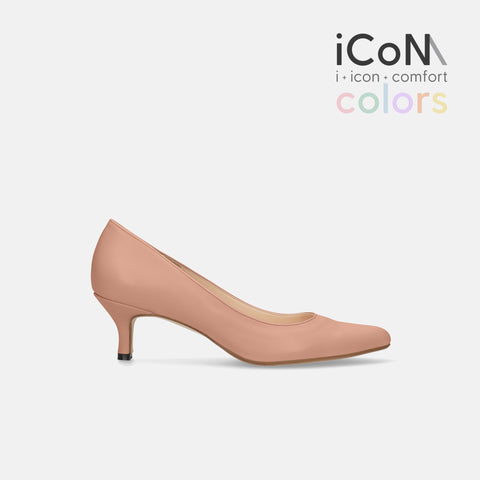50%OFF:iCoN COLORS:ポインテッドトゥ スムース パンプス(C57173)シェイドピンク/mamian(マミアン)