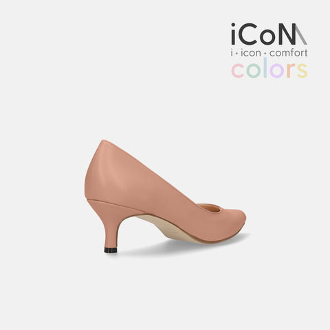 50%OFF:iCoN COLORS:ポインテッドトゥ スムース パンプス(C57173)シェイドピンク/mamian(マミアン)