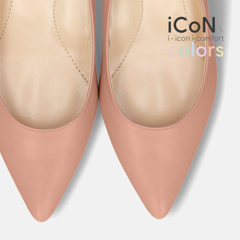 50%OFF:iCoN COLORS:ポインテッドトゥ スムース パンプス(C57173)シェイドピンク/mamian(マミアン)