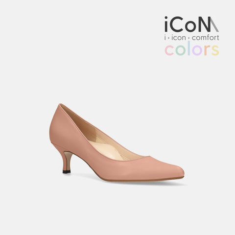 50%OFF:iCoN COLORS:ポインテッドトゥ スムース パンプス(C57173)シェイドピンク/mamian(マミアン)