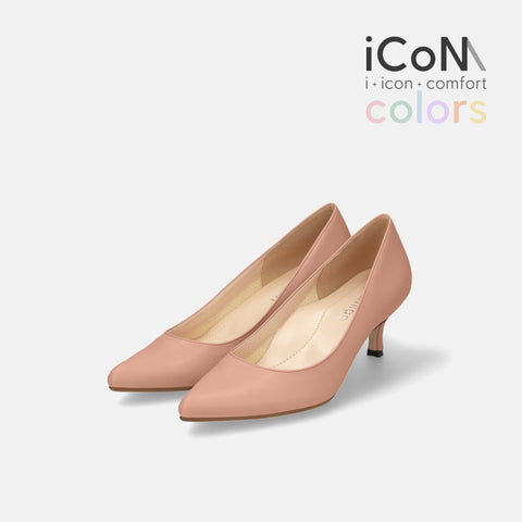 50%OFF:iCoN COLORS:ポインテッドトゥ スムース パンプス(C57173)シェイドピンク/mamian(マミアン)