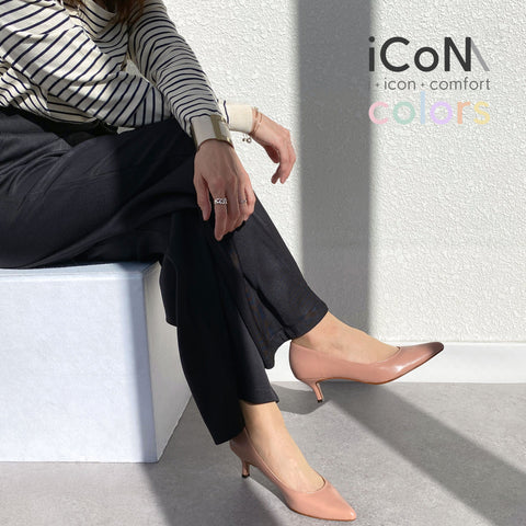 50%OFF:iCoN COLORS:ポインテッドトゥ スムース パンプス(C57173)シェイドピンク/mamian(マミアン)