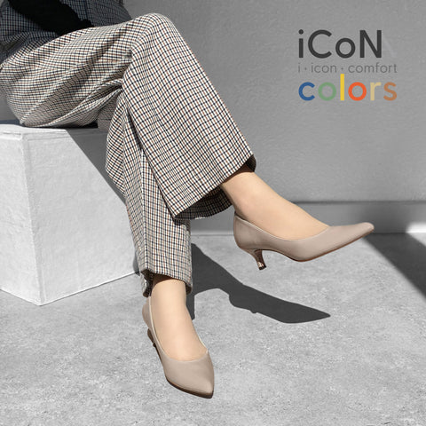 2025SS:iCoN COLORS:ポインテッドトゥ エナメル パンプス(C57171)グレージュE/mamian(マミアン)