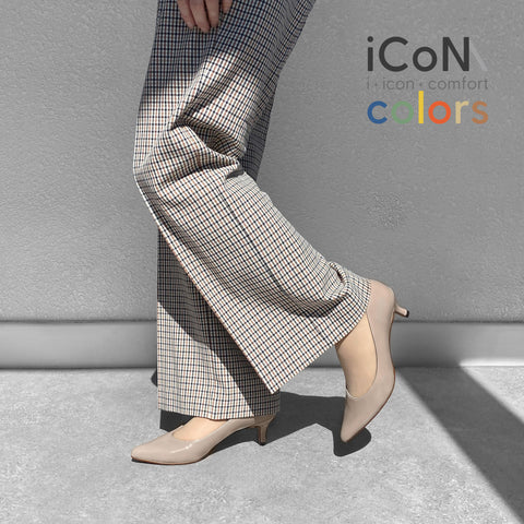 2025SS:iCoN COLORS:ポインテッドトゥ エナメル パンプス(C57171)グレージュE/mamian(マミアン)