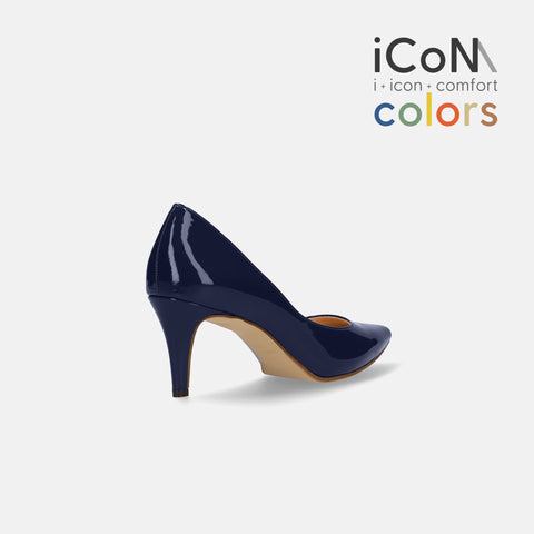2025SS:iCoN COLORS:ポインテッドトゥ エナメル パンプス(C76531)クラシックネイビー/mamian(マミアン)