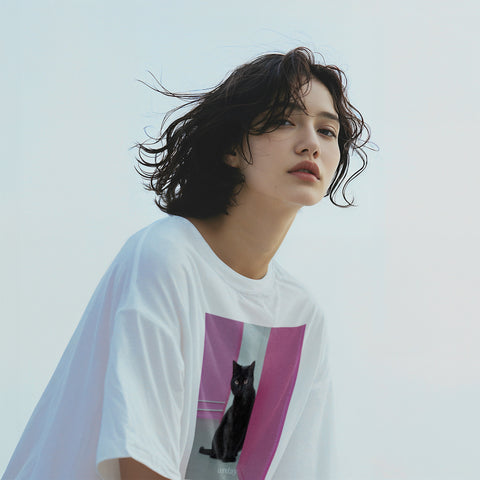 urday【Animal/Black Cat/PG】フォトTシャツ(5338939)ホワイト/urday(マミアン)