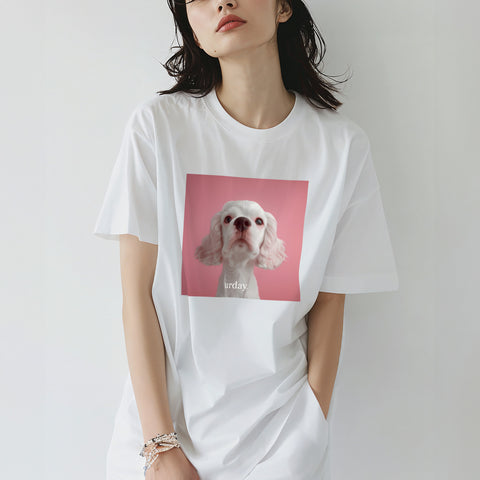 urday【Animal/White Dog/P】フォトTシャツ(9407684)ホワイト/urday(マミアン)