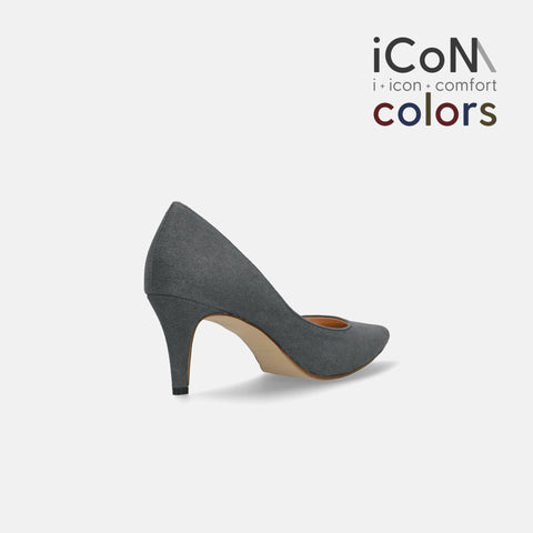 20%OFF:iCoN COLORS:ポインテッドトゥ スエード パンプス(C76532)チャコールS/mamian(マミアン)