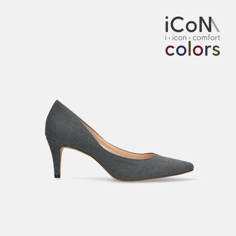20%OFF:iCoN COLORS:ポインテッドトゥ スエード パンプス(C76532)チャコールS/mamian(マミアン)