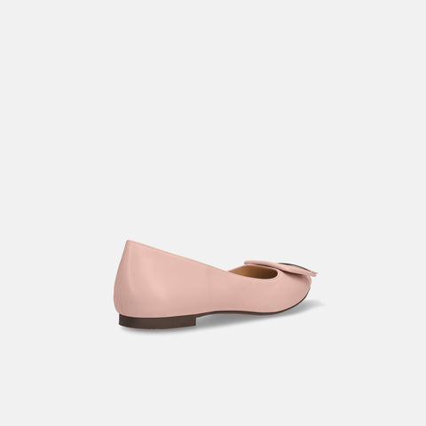 ラストワン30%OFF:アクセントバックル フラットシューズ(m17006)ピンク/mamian(マミアン)