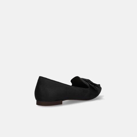 ラストワン15%OFF:リボン&オペラデザイン フラットシューズ(m17024)ブラックS/mamian(マミアン)