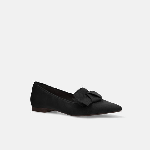 ラストワン15%OFF:リボン&オペラデザイン フラットシューズ(m17024)ブラックS/mamian(マミアン)