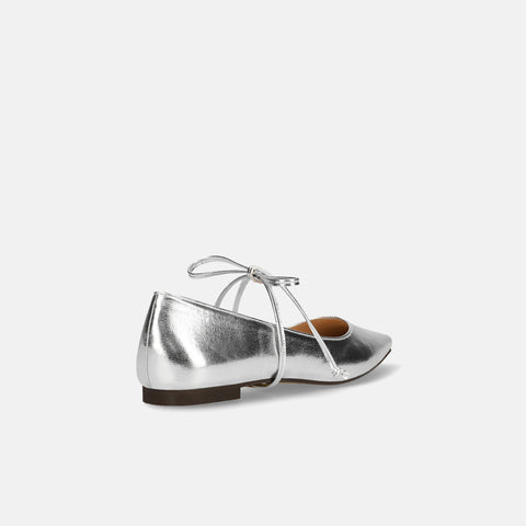 15%OFF:2Wayストラップ フラットシューズ(m18006)シルバー/mamian(マミアン)