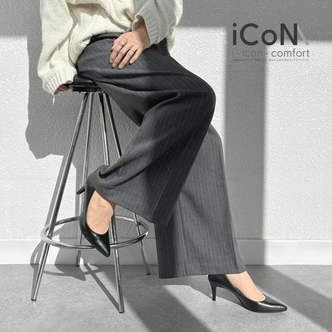 iCoN BASIC:7cmヒールポインテッドトゥUカットパンプス(7203BC)/mamian(マミアン)