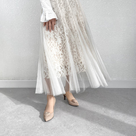 20%OFF:OC:ローズモチーフ 2Way パンプス(lt7002)ライトベージュ/mamian(マミアン)