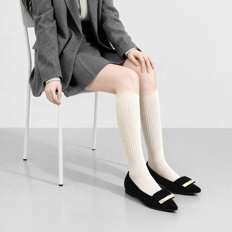 2023SS: Accent Buckle Flat Shoes (m17006) Black