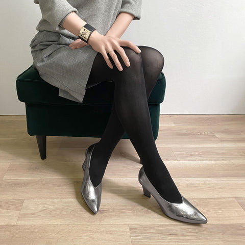 40%OFF:甲深デザイン パンプス(m81012)スチール/mamian(マミアン)