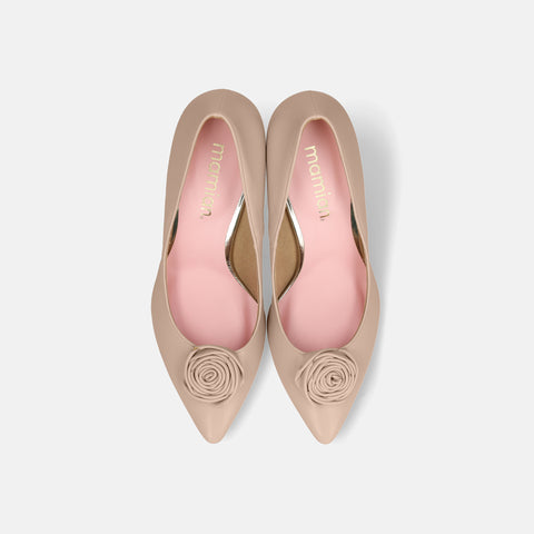 20%OFF:OC:ローズモチーフ 2Way パンプス(lt7002)ライトベージュ/mamian(マミアン)