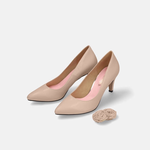20%OFF:OC:ローズモチーフ 2Way パンプス(lt7002)ライトベージュ/mamian(マミアン)