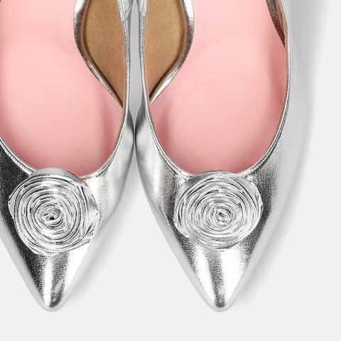 20%OFF:OC:ローズモチーフ 2Way パンプス(lt7002)シルバー/mamian(マミアン)