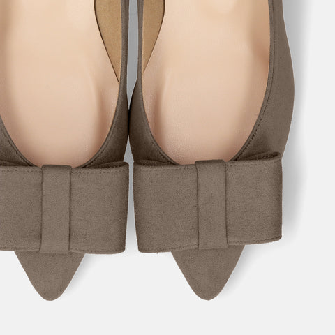 2025AW:スクエアリボン パンプス(m45010)グレージュS/mamian(マミアン)