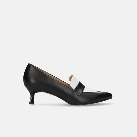 ラストワン40%OFF:ポインテッドトゥ ローファー パンプス(m55204)ブラック/C/mamian(マミアン)