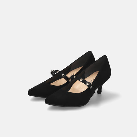 15%OFF:ハトメストラップ パンプス(m55211)ブラックS/mamian(マミアン)