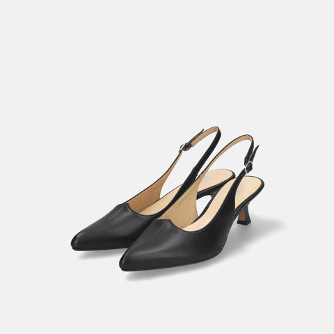 15%OFF:ハートカット バックストラップパンプス(m55215)ブラック/mamian(マミアン)