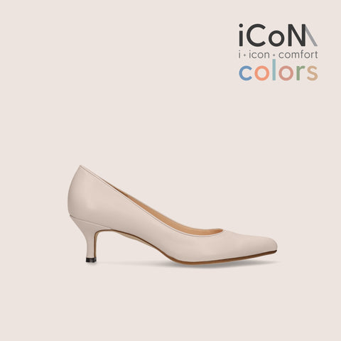 30%OFF:iCoN COLORS:ポインテッドトゥ スムース パンプス(C57173)グレイッシュベージュ/mamian(マミアン)