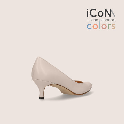 30%OFF:iCoN COLORS:ポインテッドトゥ スムース パンプス(C57173)グレイッシュベージュ/mamian(マミアン)