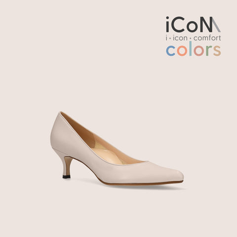 30%OFF:iCoN COLORS:ポインテッドトゥ スムース パンプス(C57173)グレイッシュベージュ/mamian(マミアン)