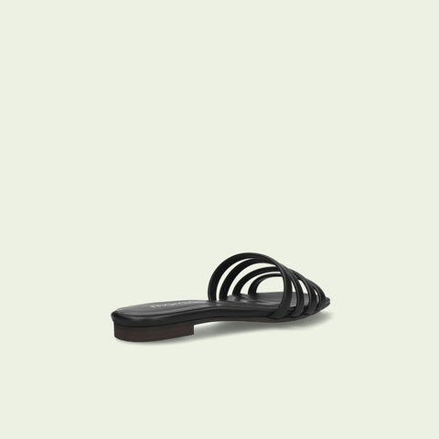 限定特価2,990円:マルチプル ストラップ フラット ミュール(1238)ブラック/mamian(マミアン)