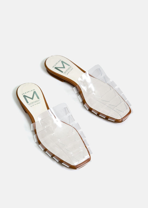 ラストワン限定特価2,990円:PVC スリッパ サンダル(3369)クリア/mamian(マミアン)