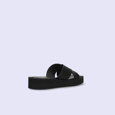 ラストワン限定特価3,490円:【ユニセックス】厚底 プラットフォーム クロス サンダル(m10bn07)ブラック/mamian(マミアン)