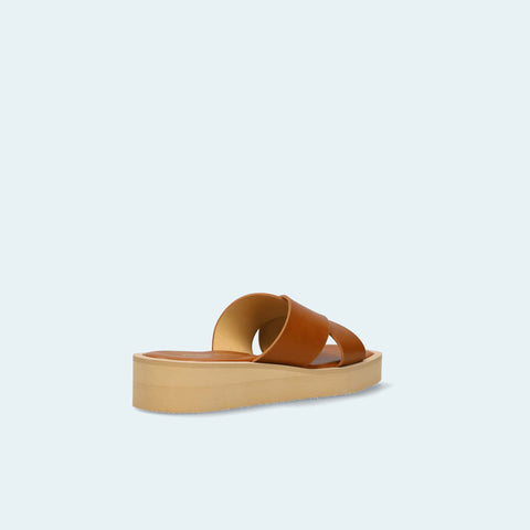 限定特価3,490円:【ユニセックス】厚底 プラットフォーム クロス サンダル(m10bn07)キャメル/mamian(マミアン)