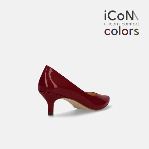 2024AW：iCoN COLORS：ポインテッドトゥ エナメル パンプス（C57171）ワインE/mamian（マミアン）