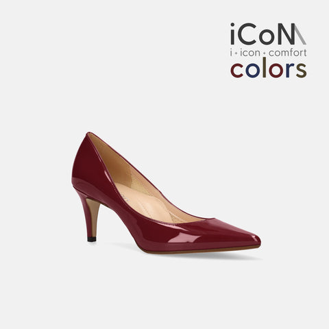 20%OFF：iCoN COLORS：ポインテッドトゥ エナメル パンプス（C76531）ワインE/mamian（マミアン）