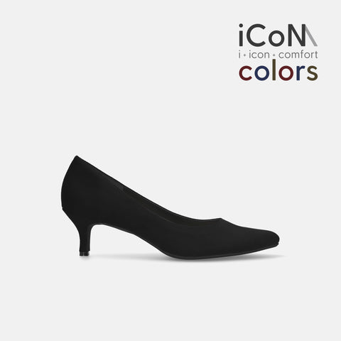 予約：2024AW：iCoN COLORS：ポインテッドトゥ スエード パンプス（C57172）ブラックS/mamian（マミアン）