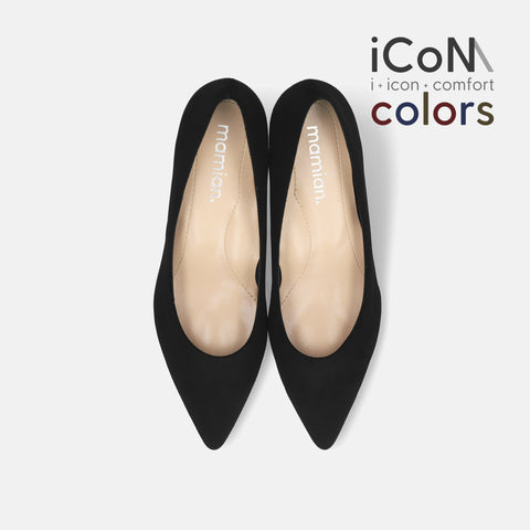 20%OFF：iCoN COLORS：ポインテッドトゥ スエード パンプス（C57172）ブラックS/mamian（マミアン）