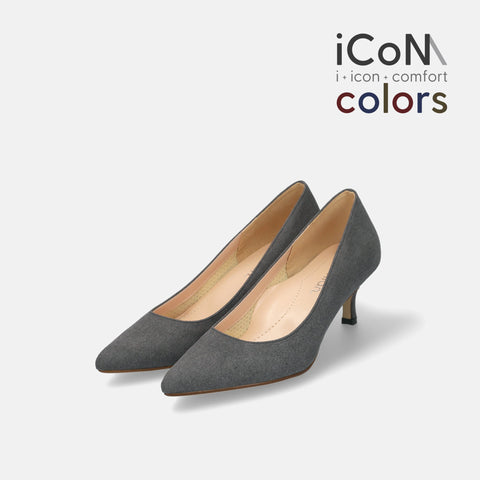 20%OFF：iCoN COLORS：ポインテッドトゥ スエード パンプス（C57172）チャコールS/mamian（マミアン）