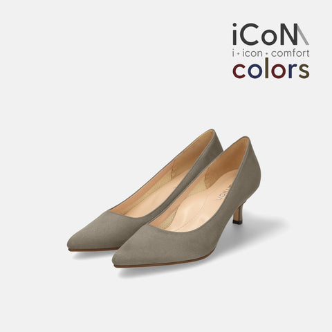 20%OFF：iCoN COLORS：ポインテッドトゥ スエード パンプス（C57172）グレージュS/mamian（マミアン）